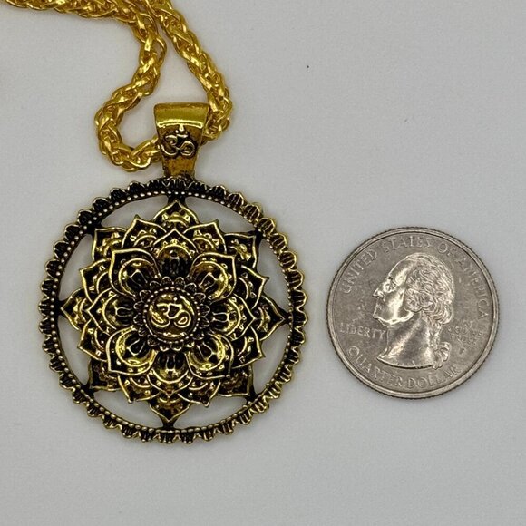 Yoga Meditation Om/Aum Symbol Necklace #1117 – Heavyweight Pendant & Chain - Picture 3 of 13